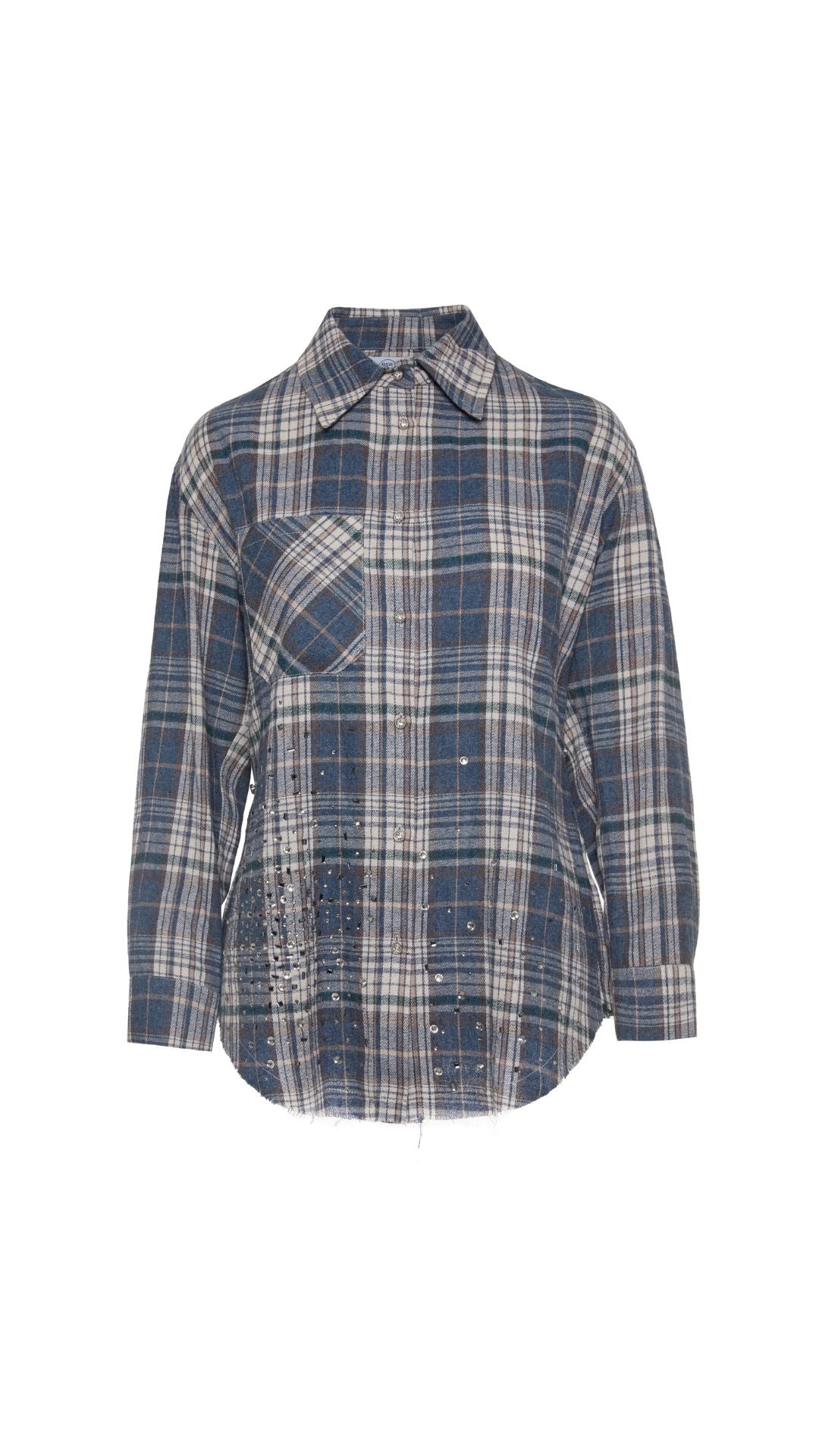 BSB Koszula w kratę z kryształkami – casual glam